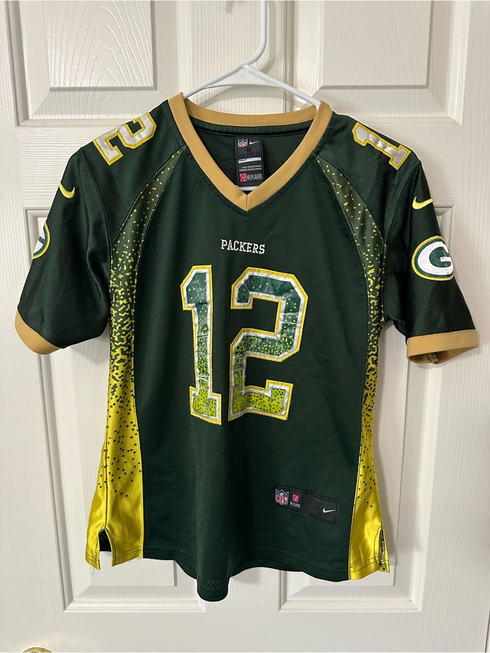 Nike Green & Gold Packers #12 Football Jersey medium